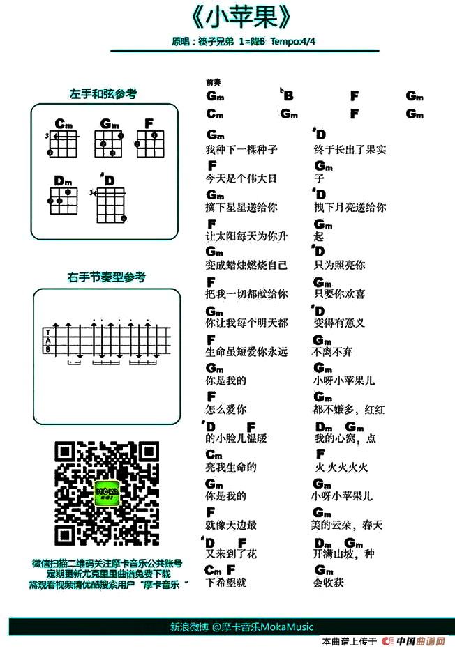 小苹果（尤克里里谱）吉他谱