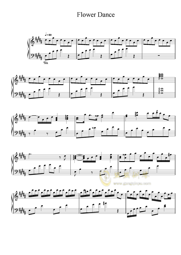 花舞(Flower Dance)钢琴谱