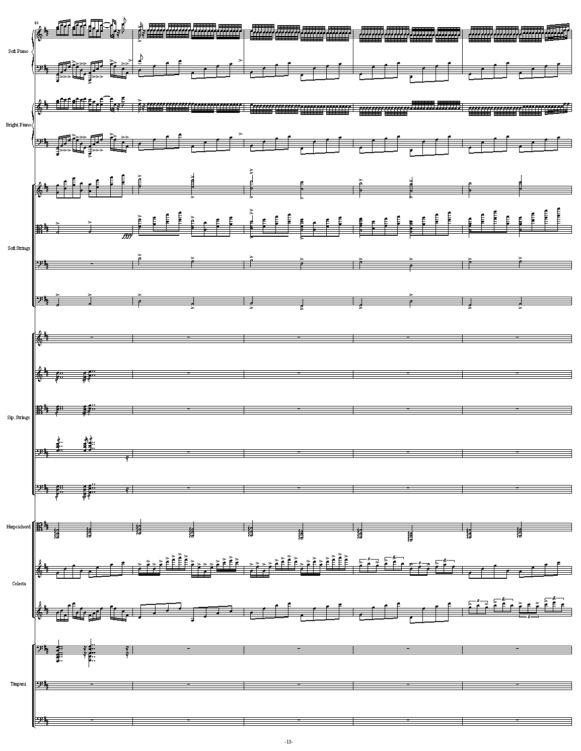 D大调卡农 - 震撼总谱(原谱尺寸) 钢琴谱