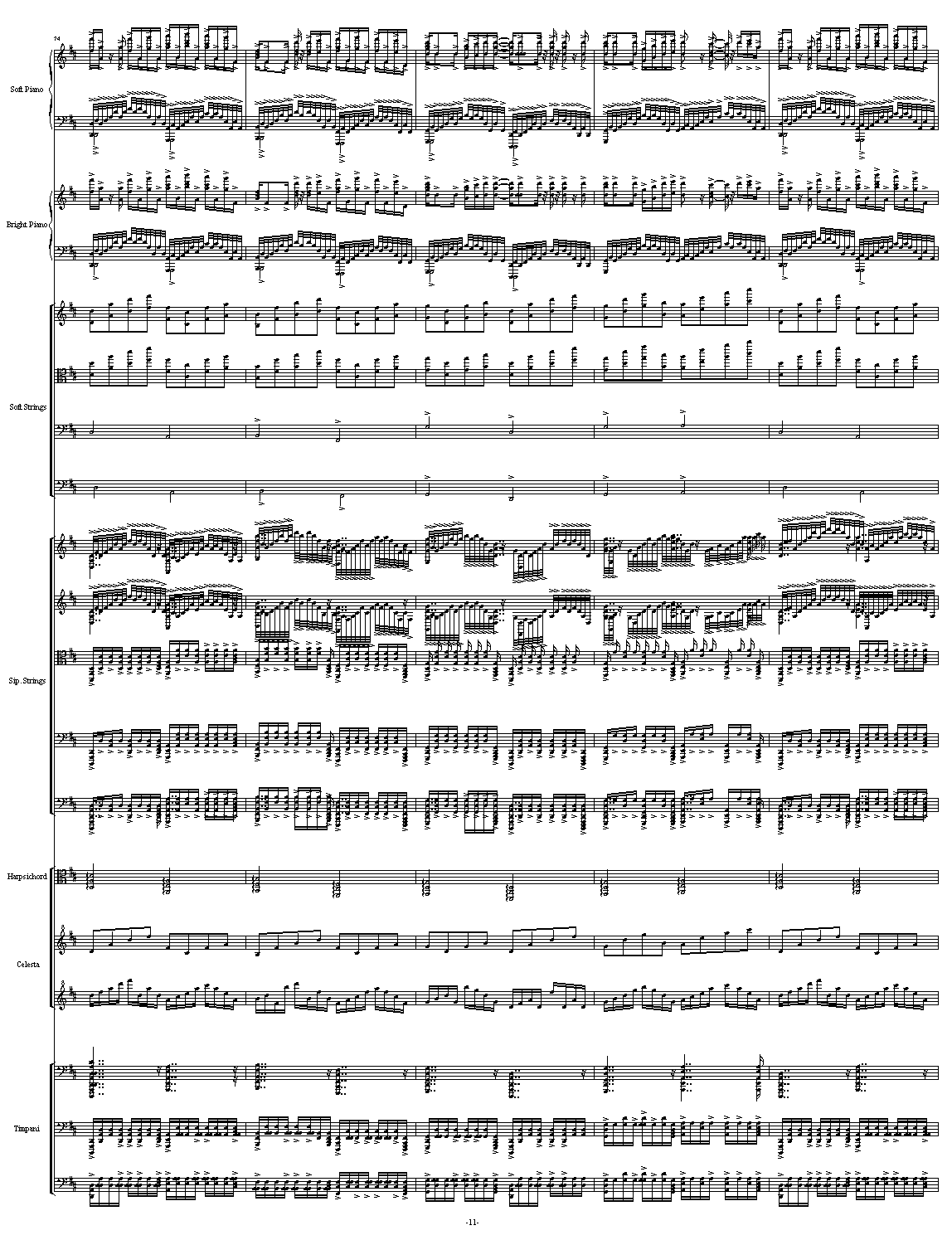 D大调卡农 - 震撼总谱(原谱尺寸) 钢琴谱