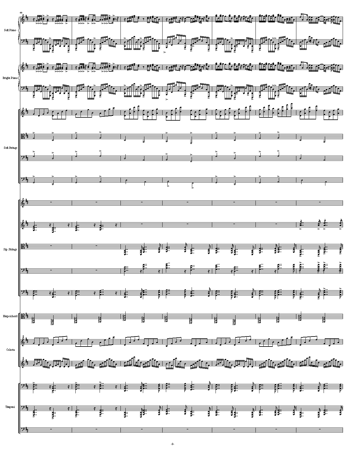 D大调卡农 - 震撼总谱(原谱尺寸) 钢琴谱