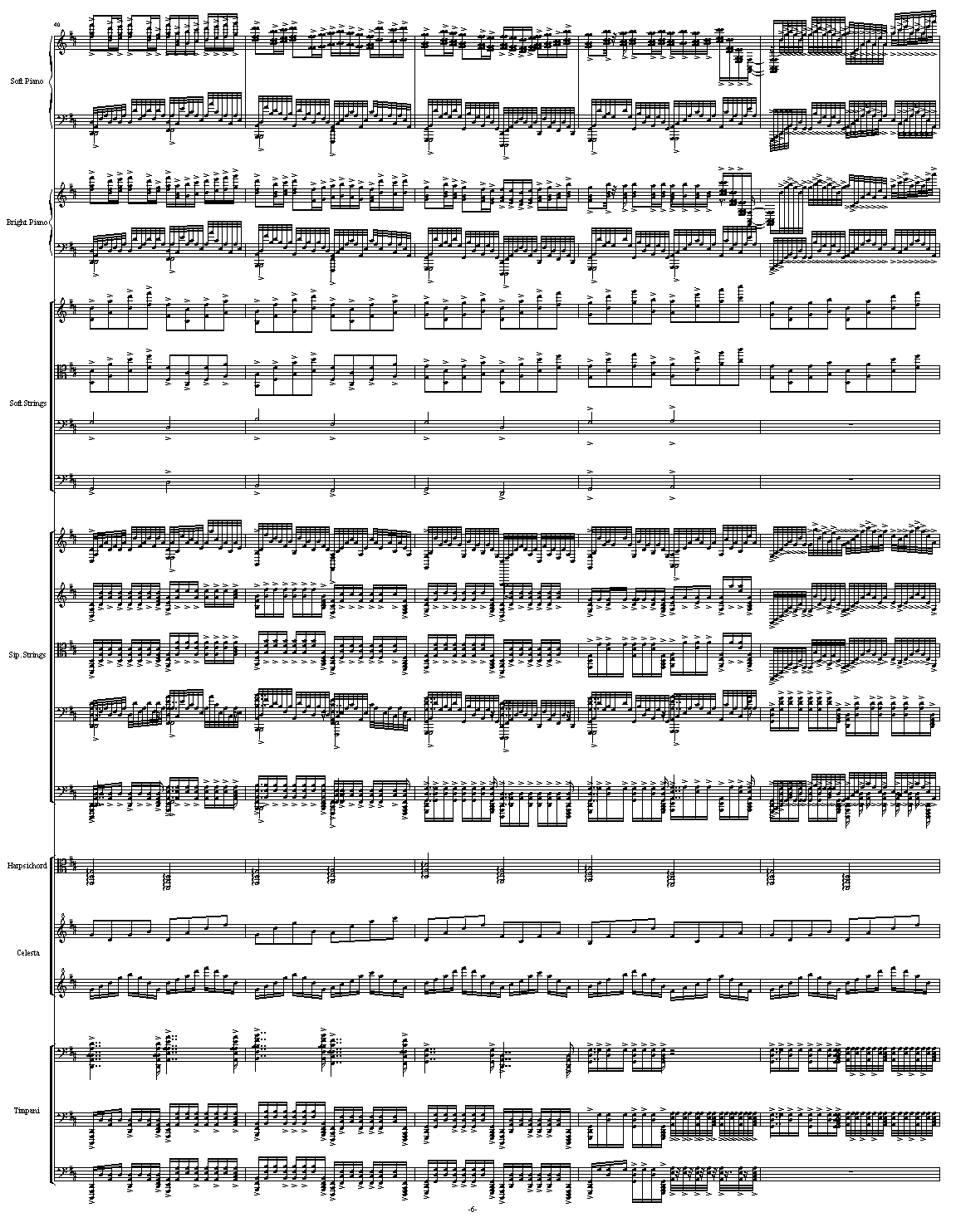 D大调卡农 - 震撼总谱(原谱尺寸) 钢琴谱