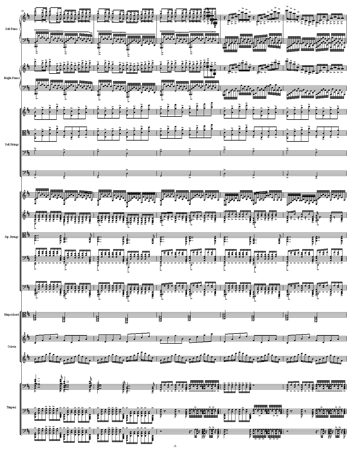 D大调卡农 - 震撼总谱(原谱尺寸) 钢琴谱