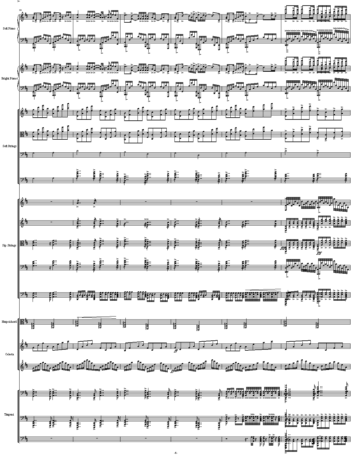 D大调卡农 - 震撼总谱(原谱尺寸) 钢琴谱