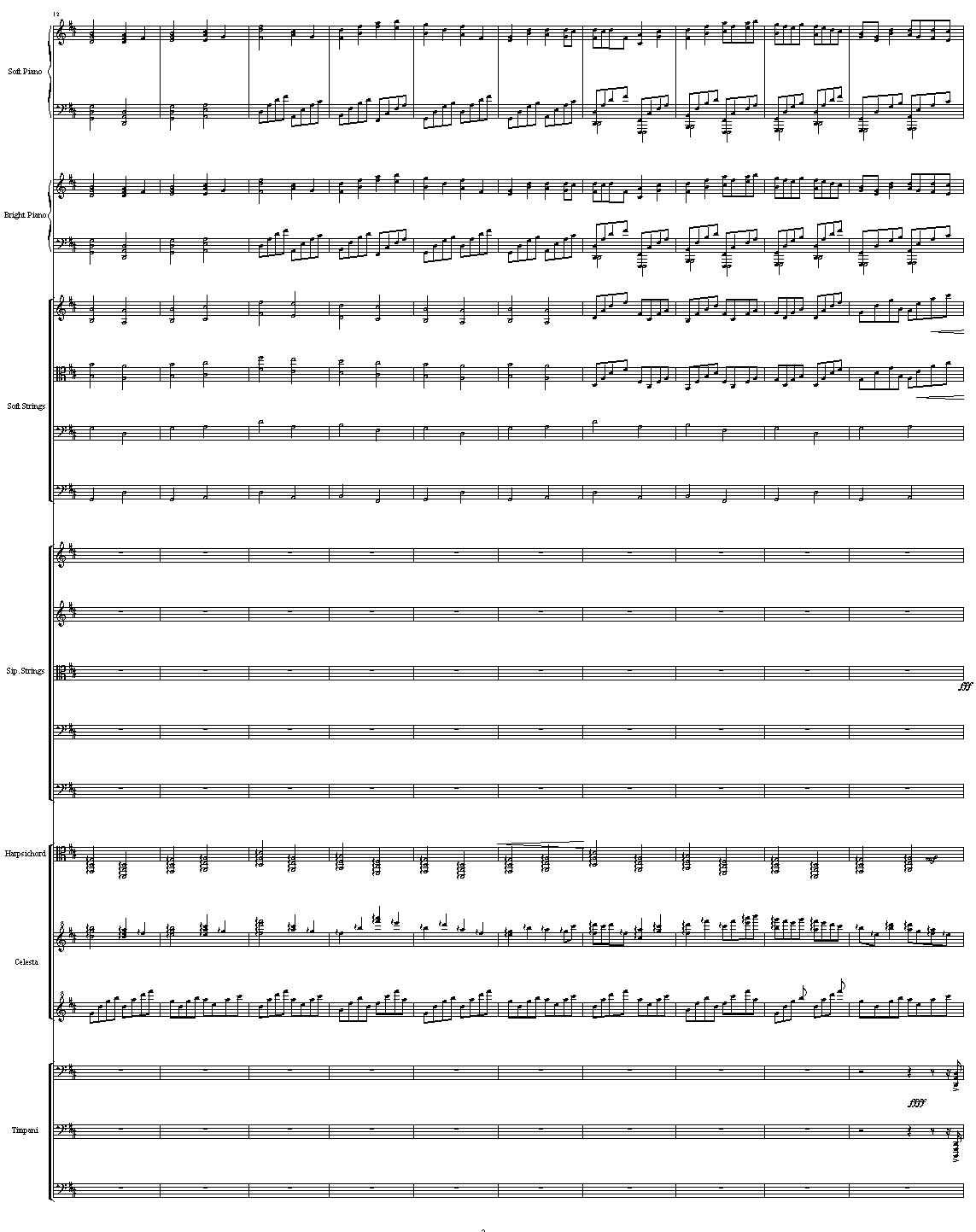 D大调卡农 - 震撼总谱(原谱尺寸) 钢琴谱