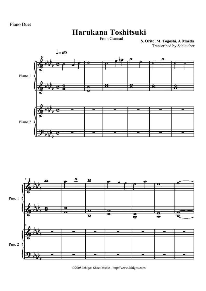 Harukana Toshitsuki吉他谱