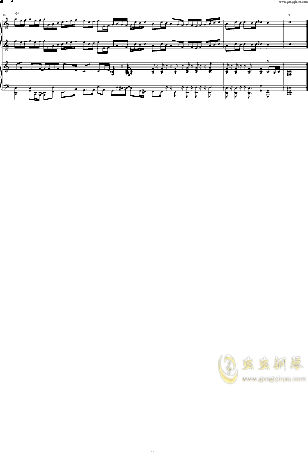 Bossa卡农【四手连弹】钢琴谱