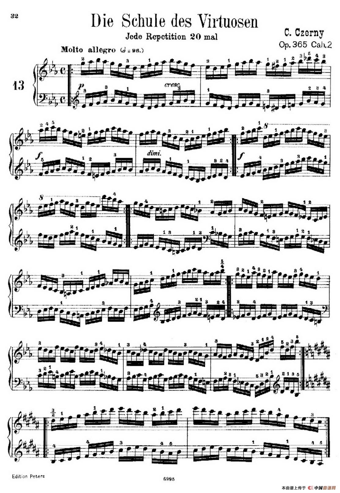 School of the Virtuoso Op.365（60首钢琴高级练习曲·1