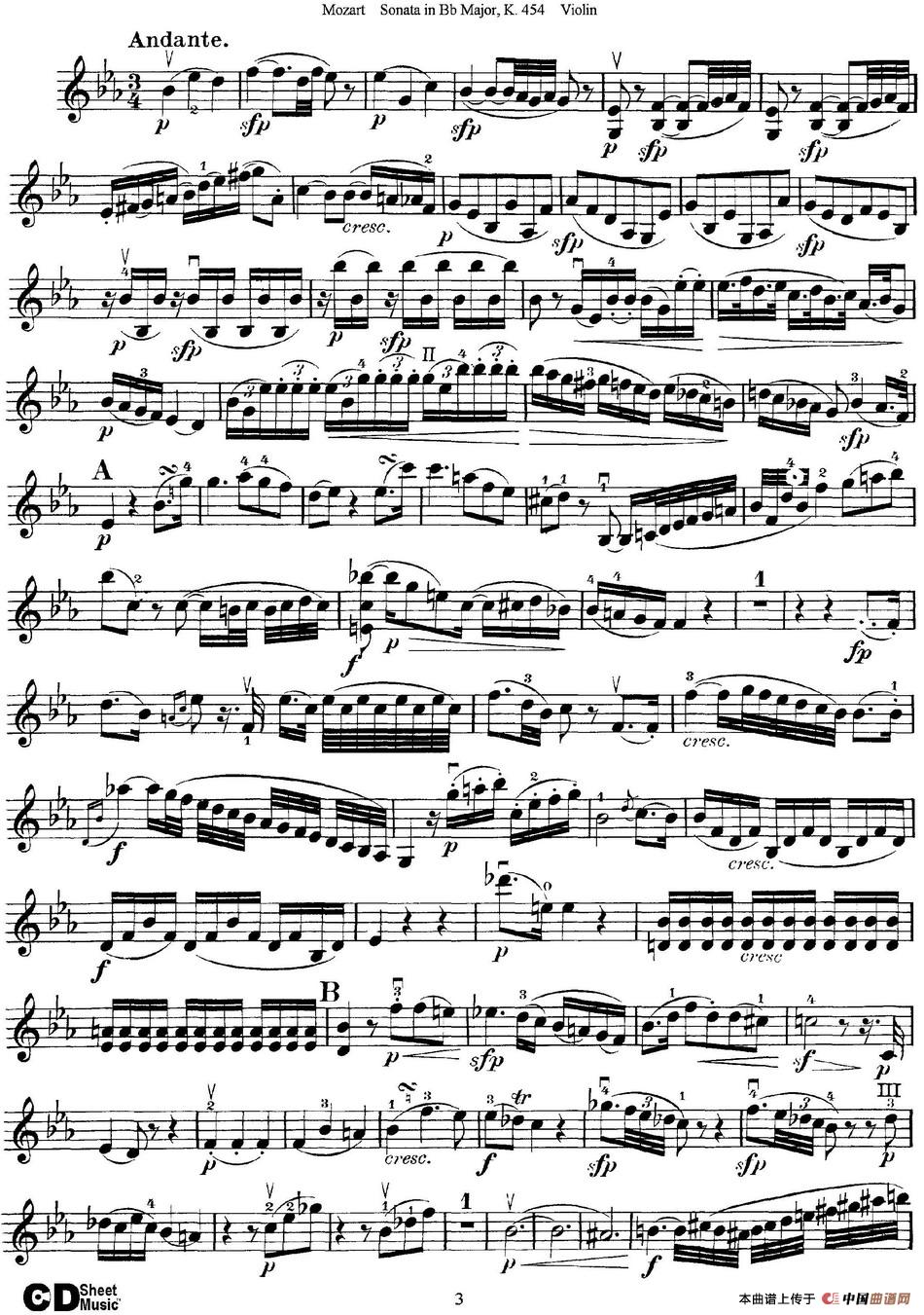 Violin Sonata in Bb Major K.454