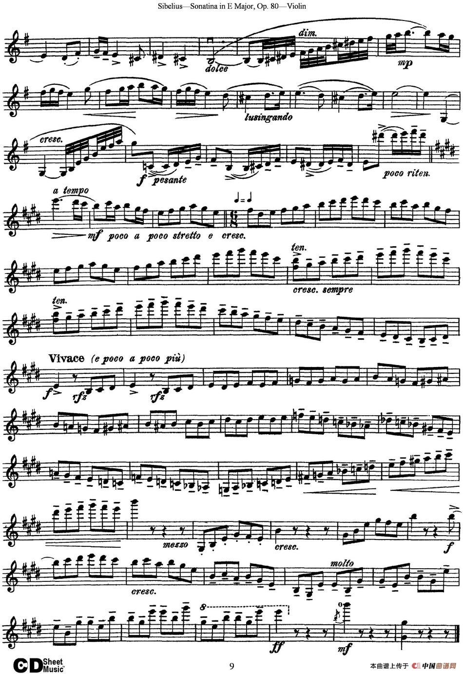 Violin Sonatina in E Major Op.80