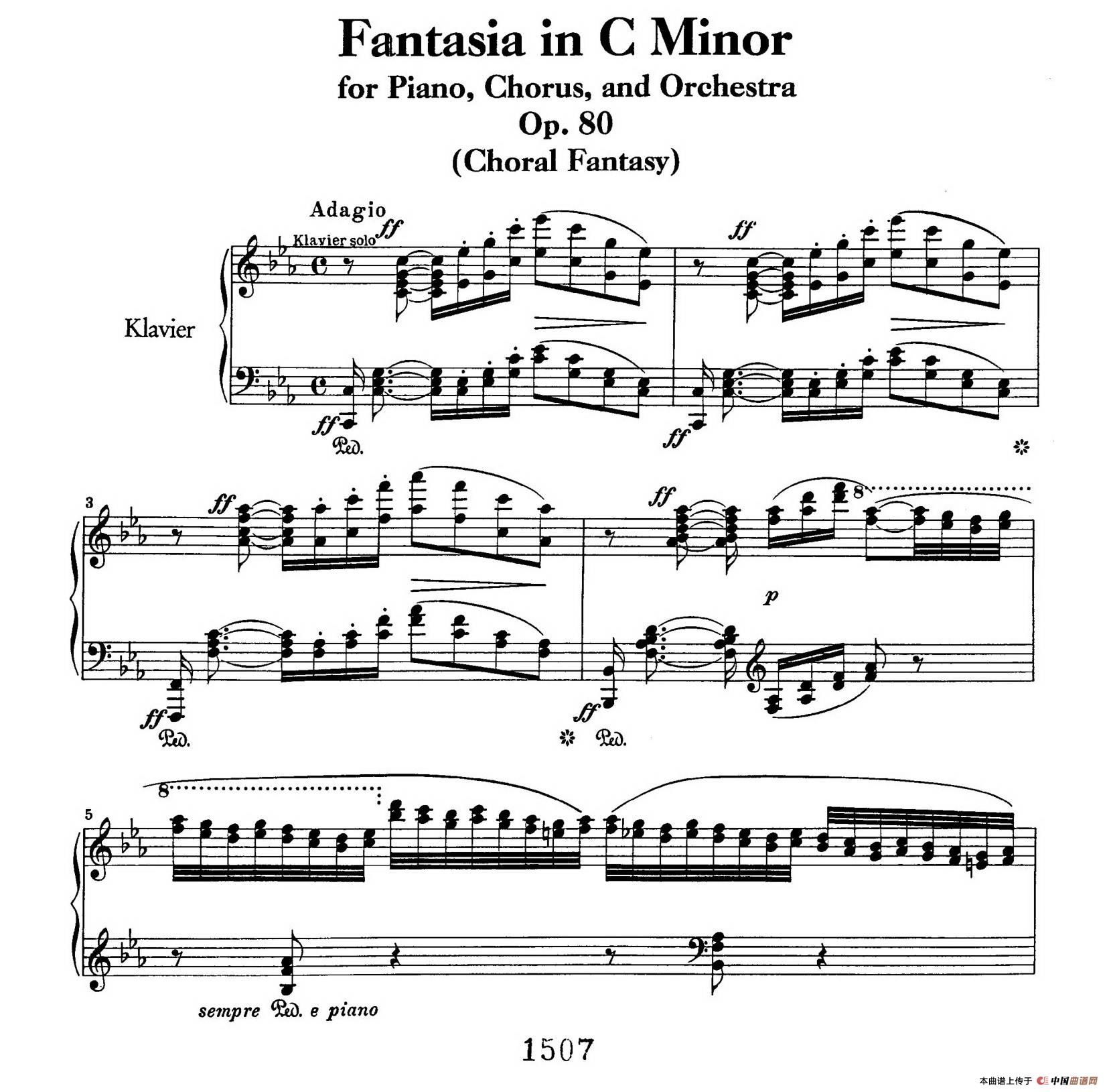 Choral Fantasia in c Minor Op.80（c小调合唱幻想曲·钢琴