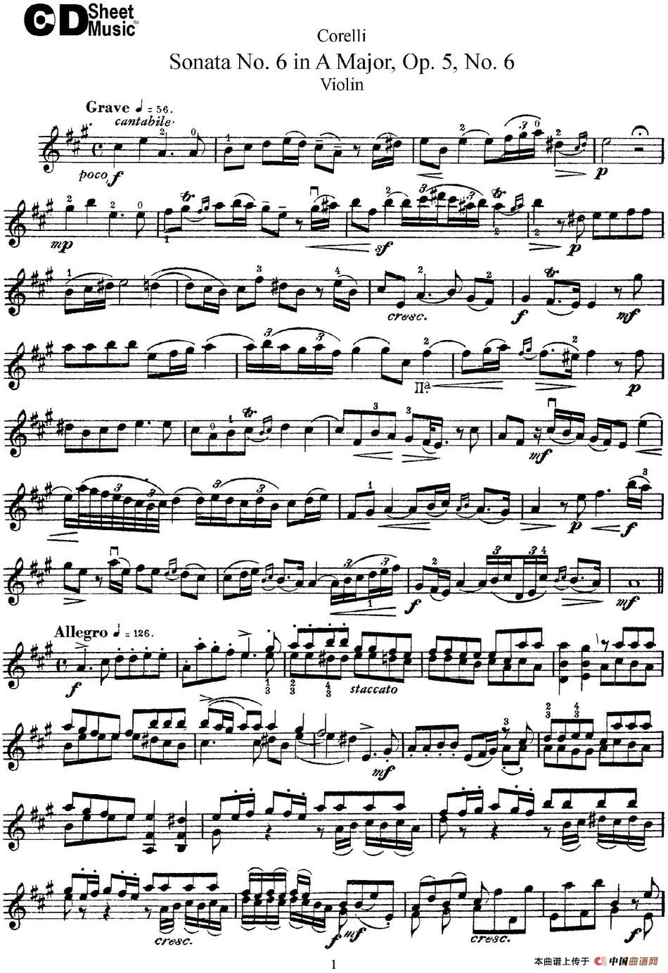 Sonata No.6 in A Major Op.5 No.6