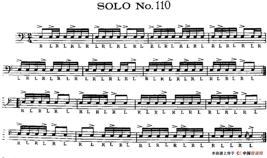 美国军鼓 SOLO No.106-110（爵士鼓谱）