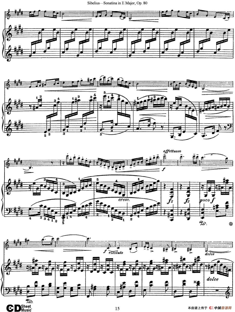 Violin Sonatina in E Major Op.80（小提琴+钢琴伴奏）