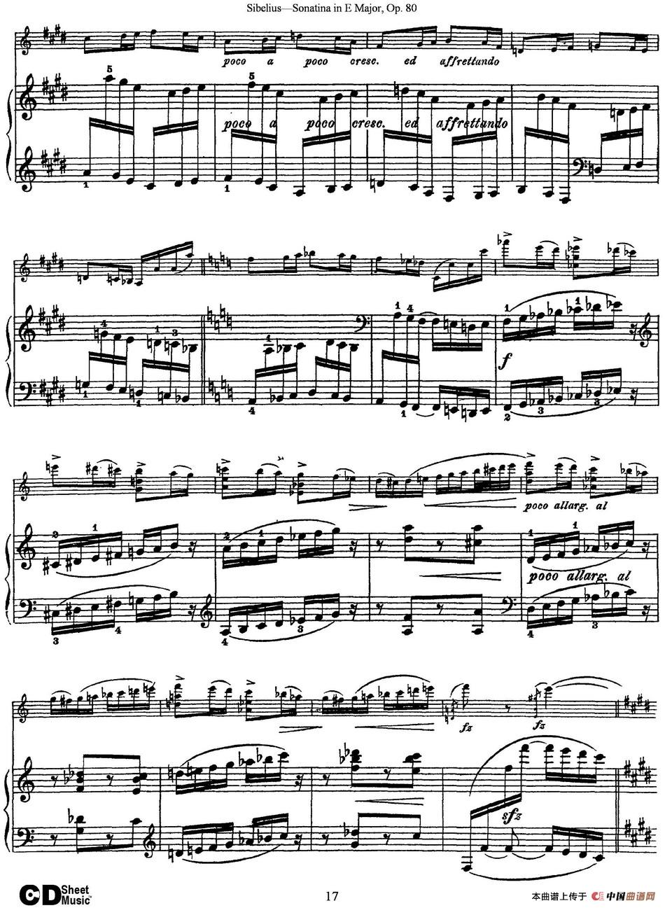 Violin Sonatina in E Major Op.80（小提琴+钢琴伴奏）