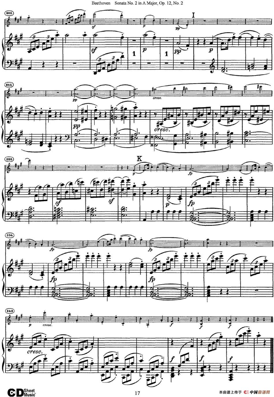 Violin Sonata No.2 in A Major Op.12 No.2（小提琴+钢琴伴奏