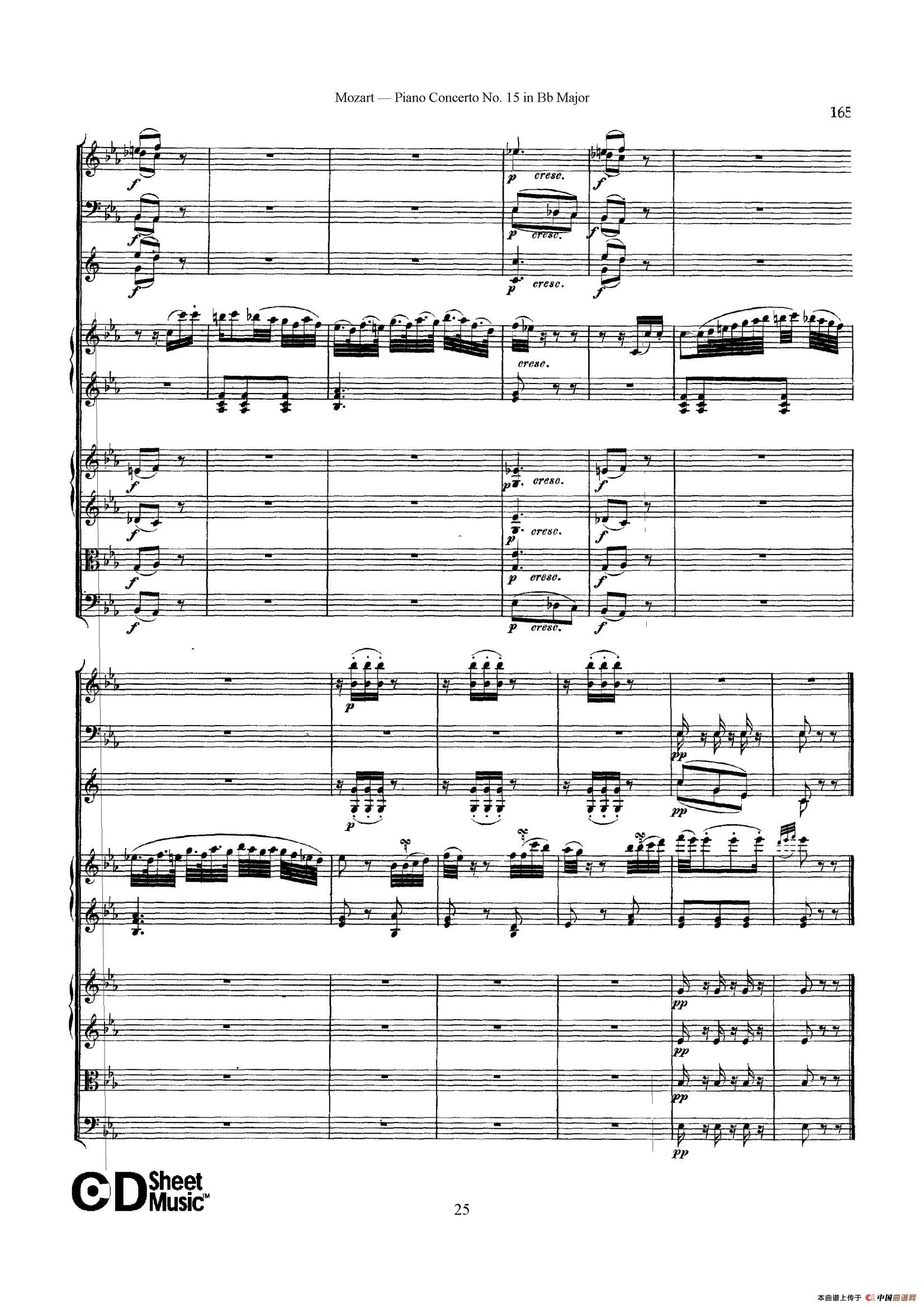 Piano Concerto No.15 in Bb Major K.450 - Full Score （降B大调