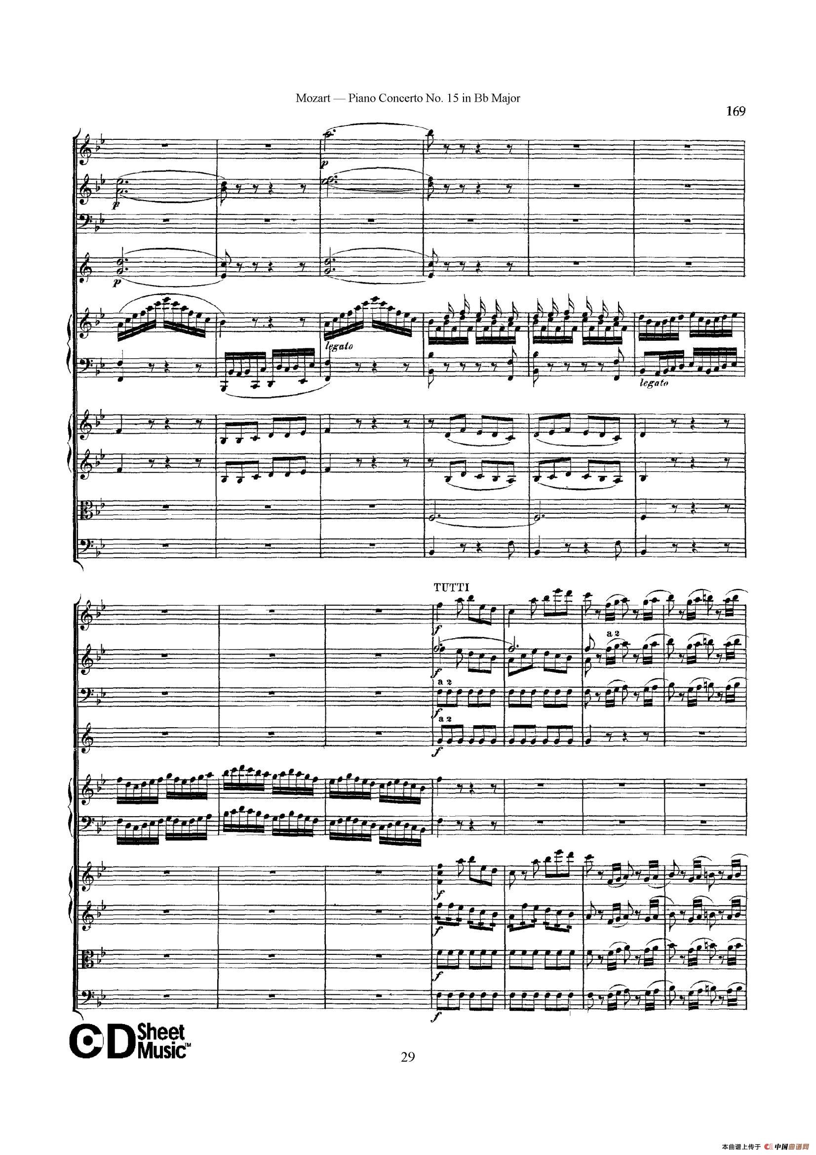 Piano Concerto No.15 in Bb Major K.450 - Full Score （降B大调