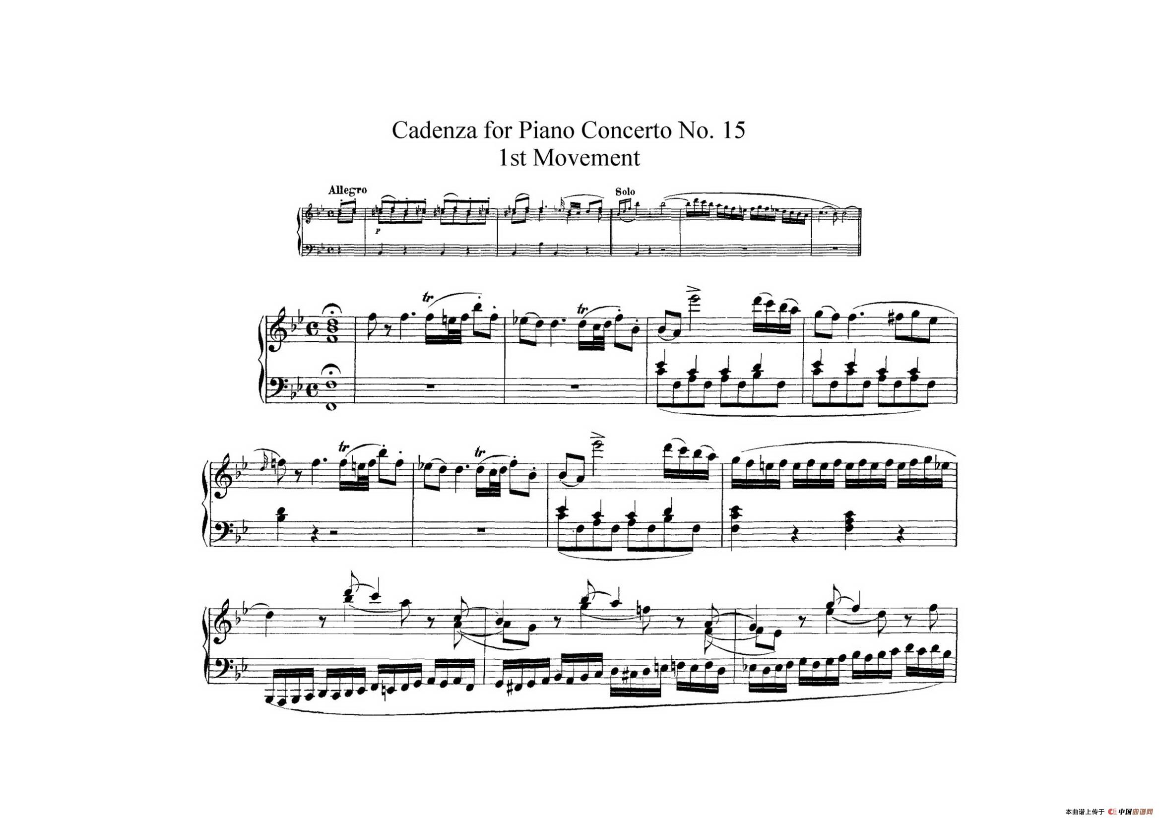 Piano Concerto No.15 in Bb Major K.450 - Full Score （降B大调