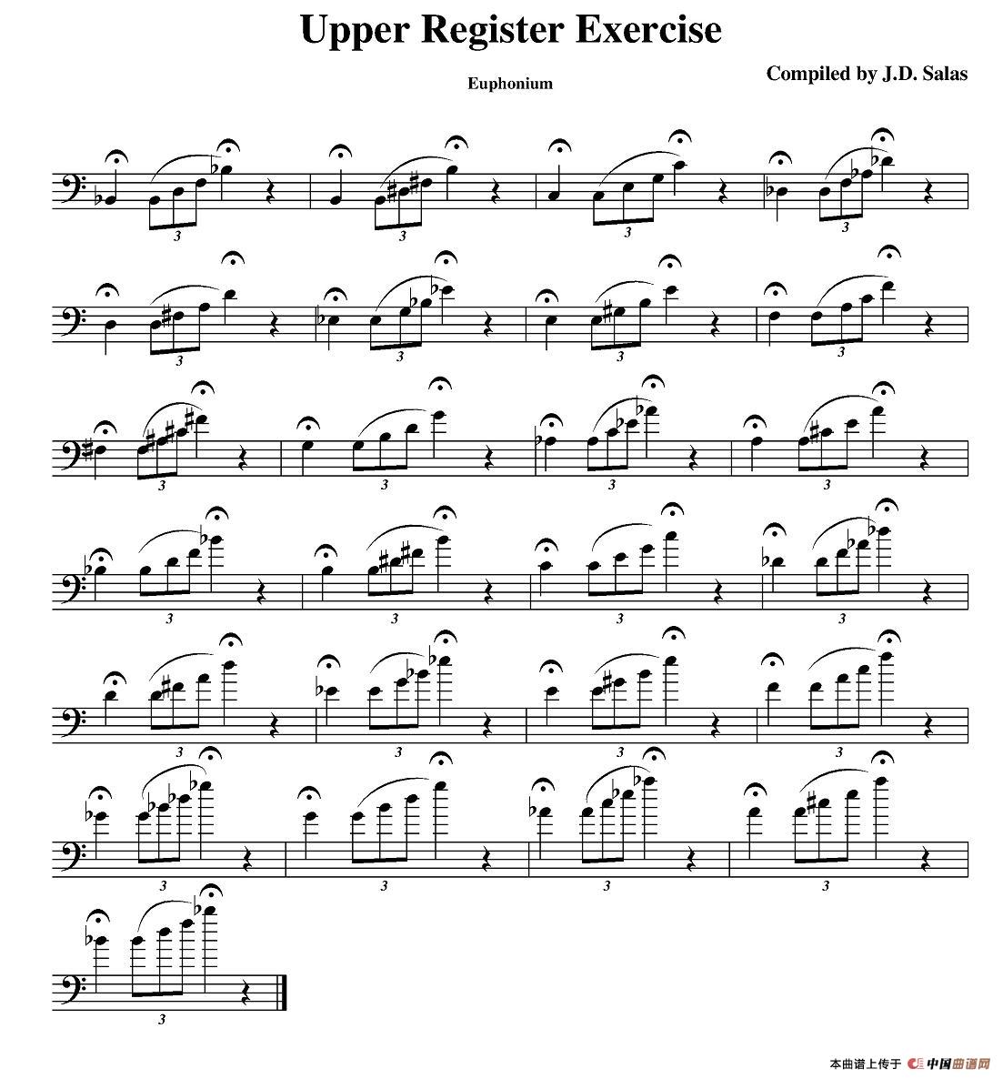 Upper Register Exercise- Euphonium（大号练习教材选曲）