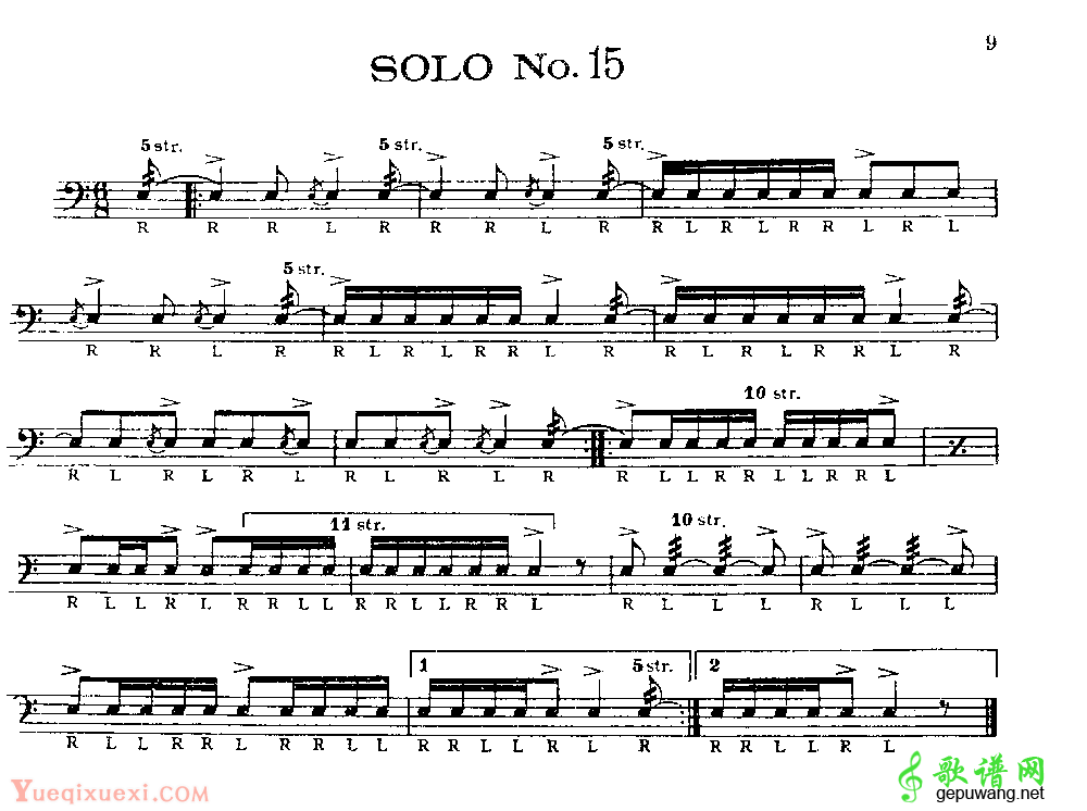 美国军鼓150条精华SOLO系列之《SOLO No.15》