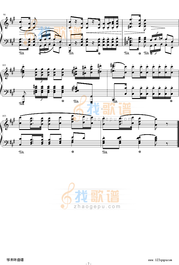 波兰军队舞曲-Op.40 No.1-肖邦钢琴谱