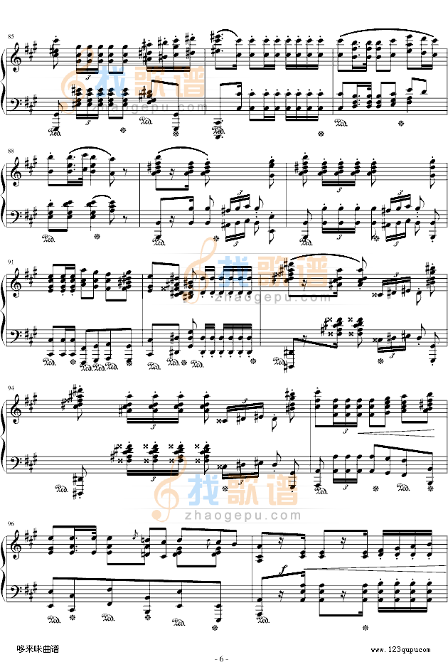 波兰军队舞曲-Op.40 No.1-肖邦钢琴谱