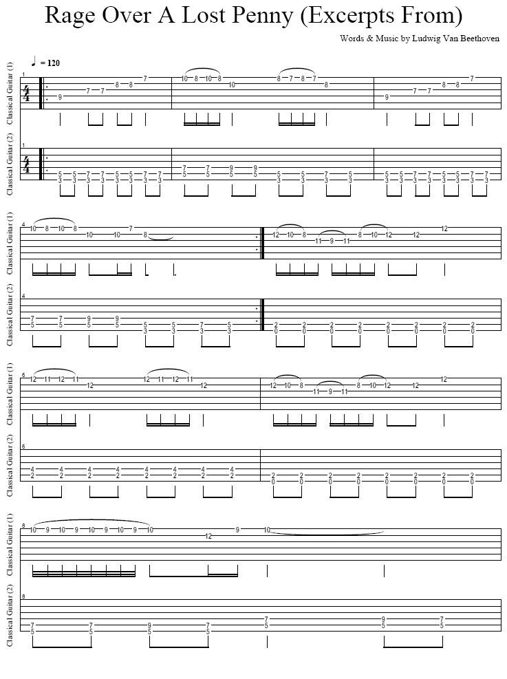 Rage Over A Lost Penny吉他谱