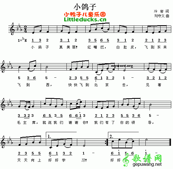 小鸽子简谱