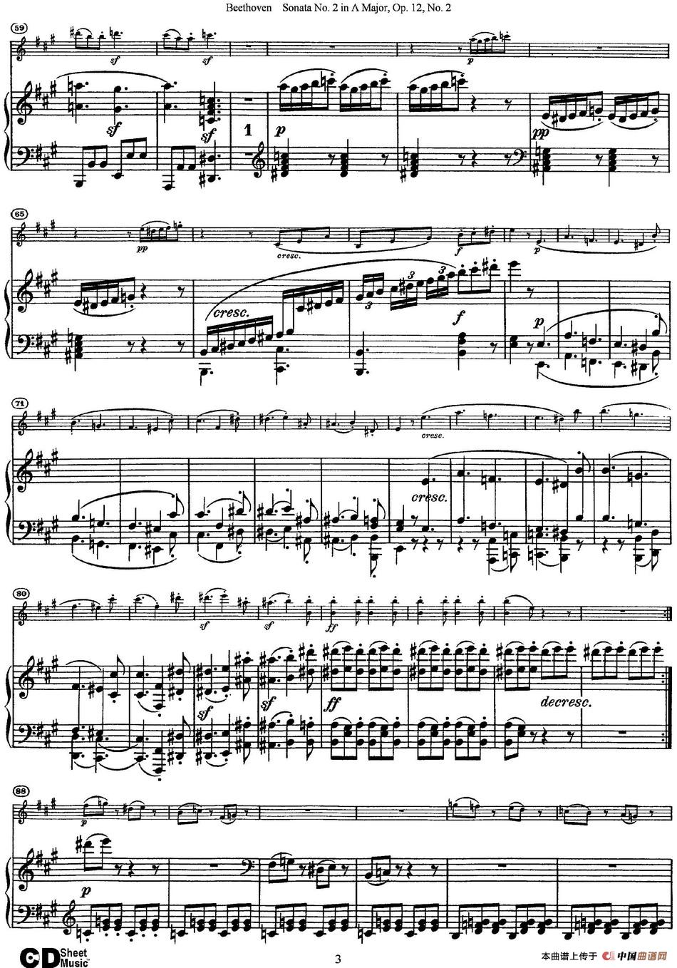 Violin Sonata No.2 in A Major Op.12 No.2（小提琴+钢琴伴奏