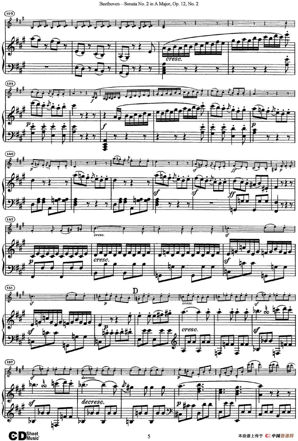 Violin Sonata No.2 in A Major Op.12 No.2（小提琴+钢琴伴奏