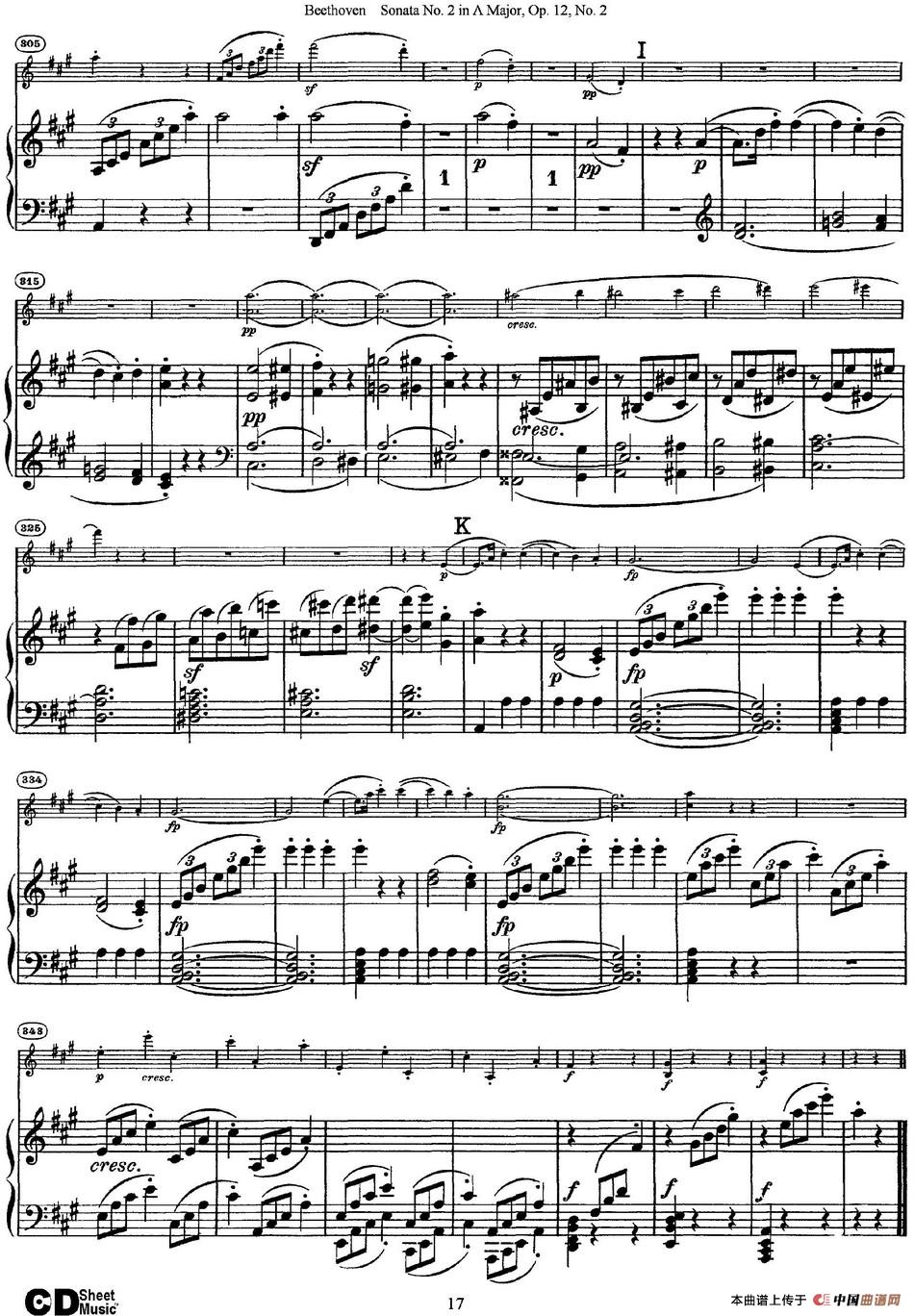 Violin Sonata No.2 in A Major Op.12 No.2（小提琴+钢琴伴奏