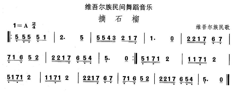 中国民族民间舞曲选（十)维吾尔族舞蹈：摘石）