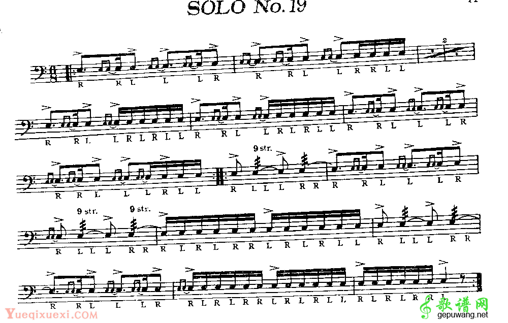 美国军鼓150条精华SOLO系列之《SOLO No.19》