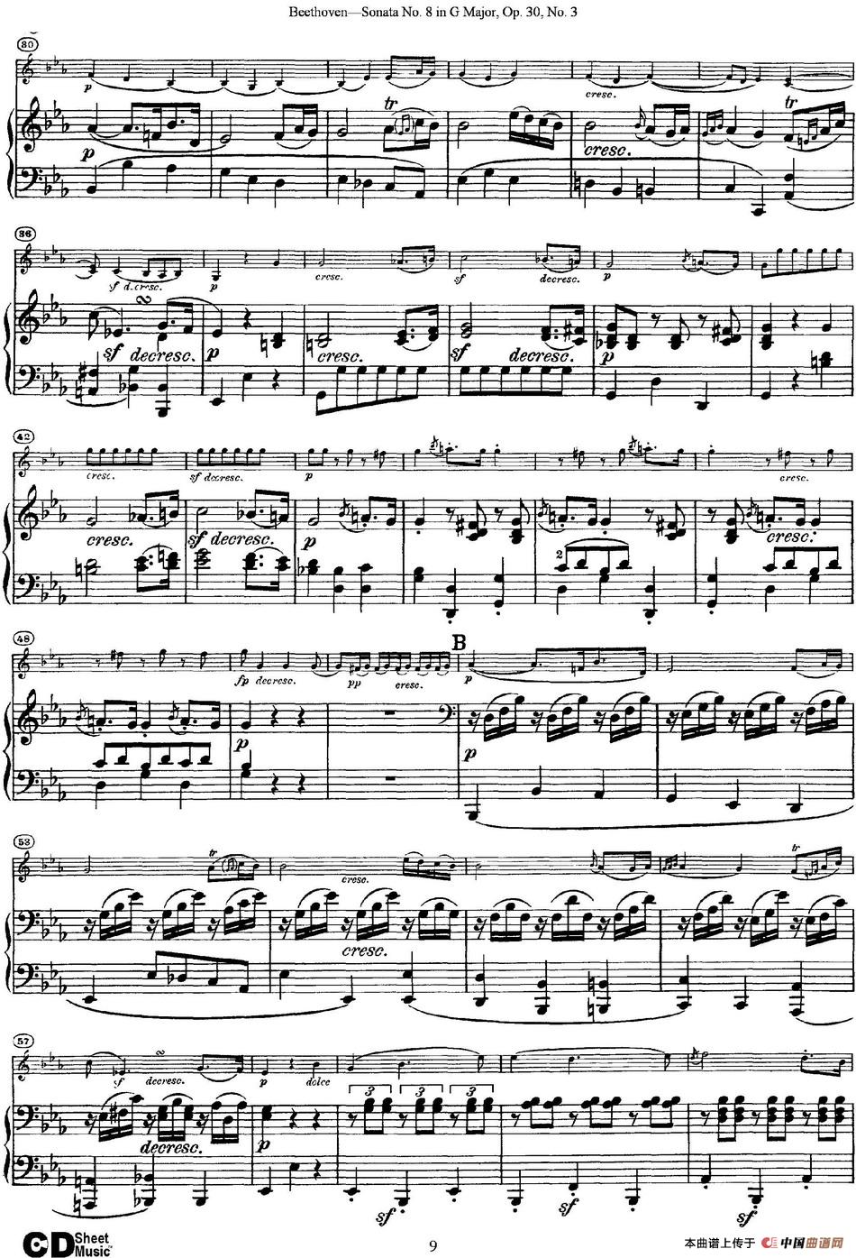 Violin Sonata No.8 in G Major Op.30 No.3（小提琴+钢琴伴奏