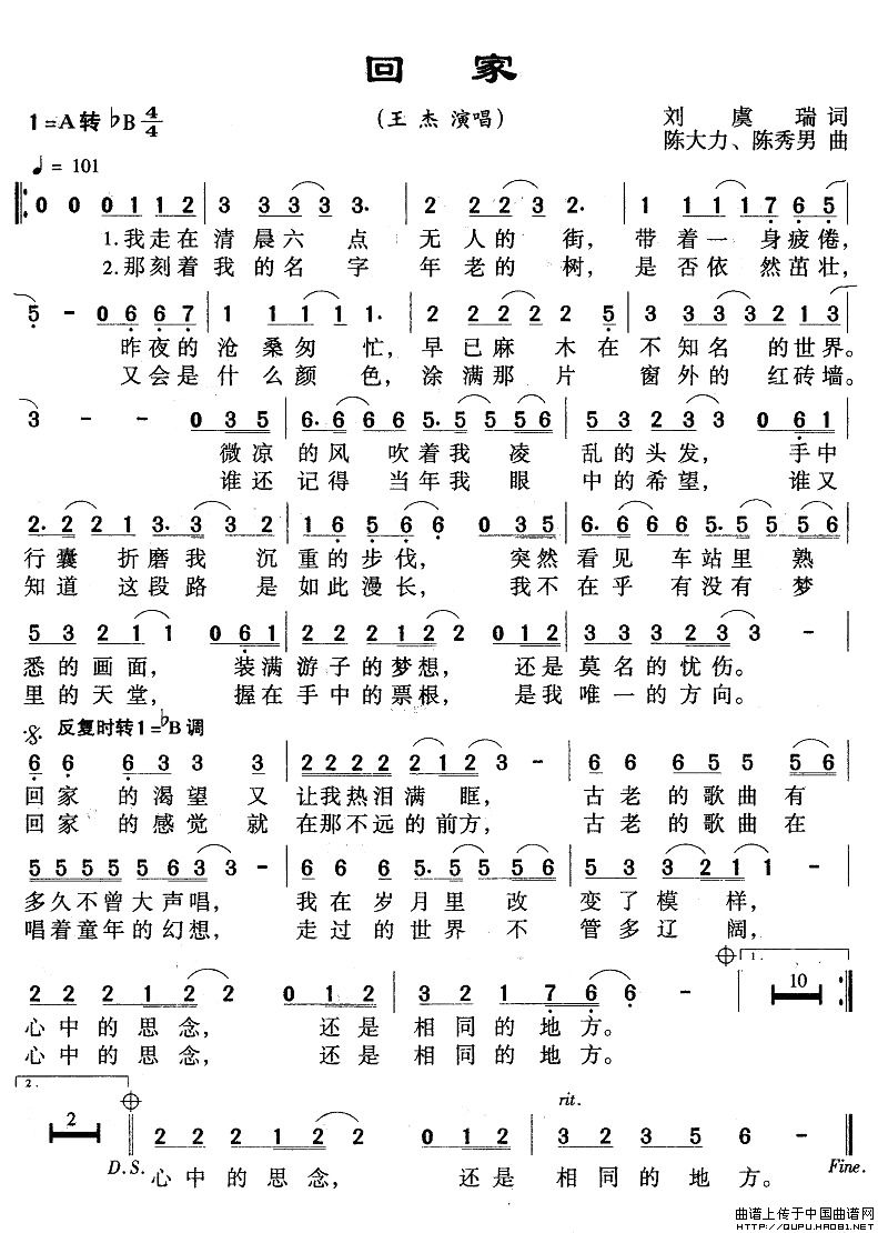 回家（刘虞瑞词 陈大力曲）_1