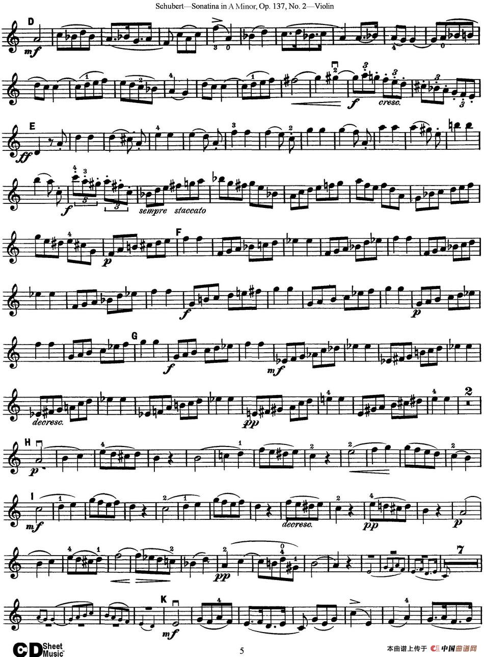 Violin Sonatina in A minor Op.137 No.2