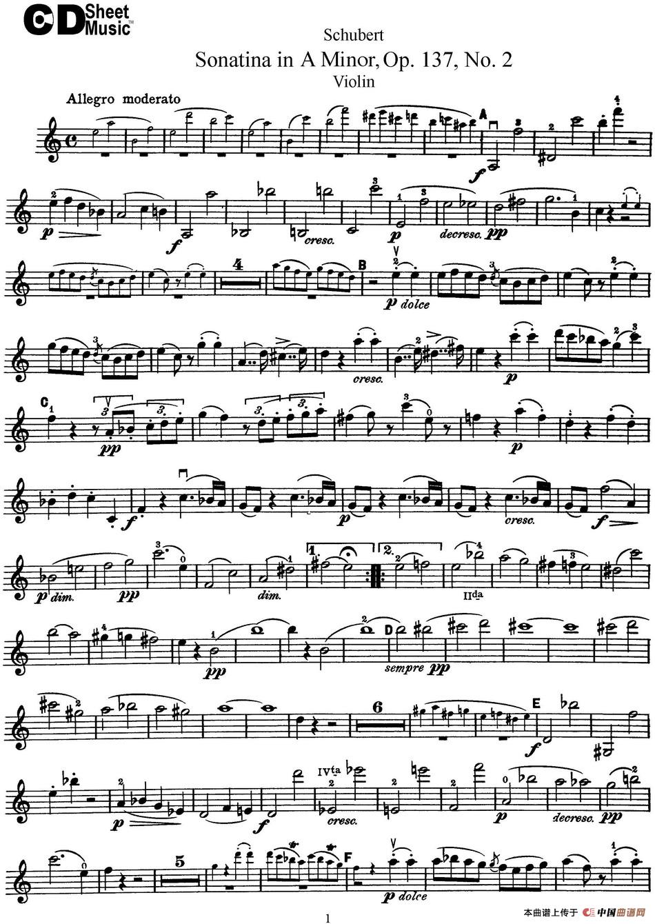 Violin Sonatina in A minor Op.137 No.2