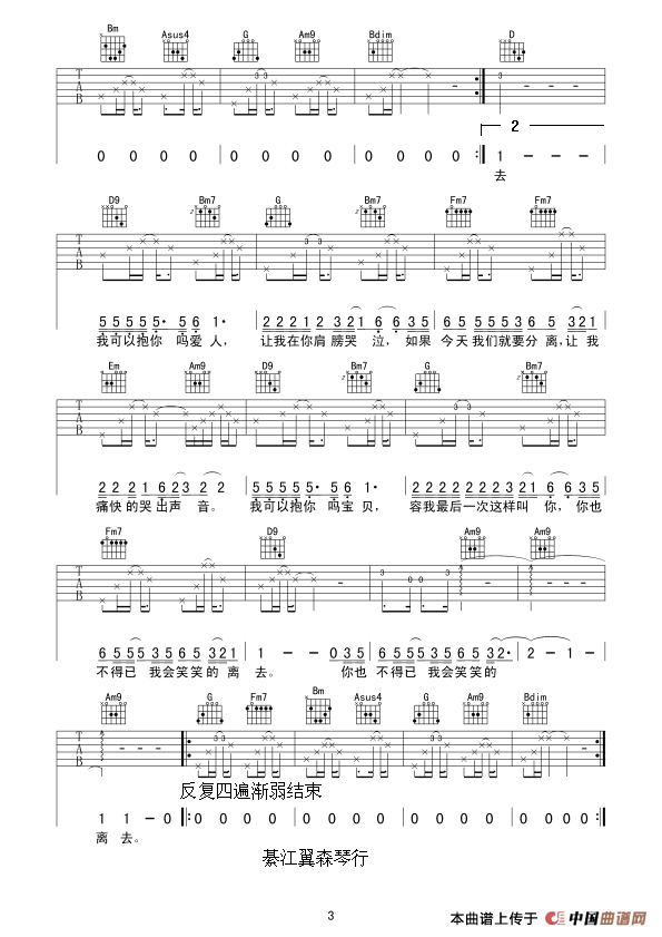 不可一世（BEYOND乐队金曲吉他组合弹唱）吉他谱