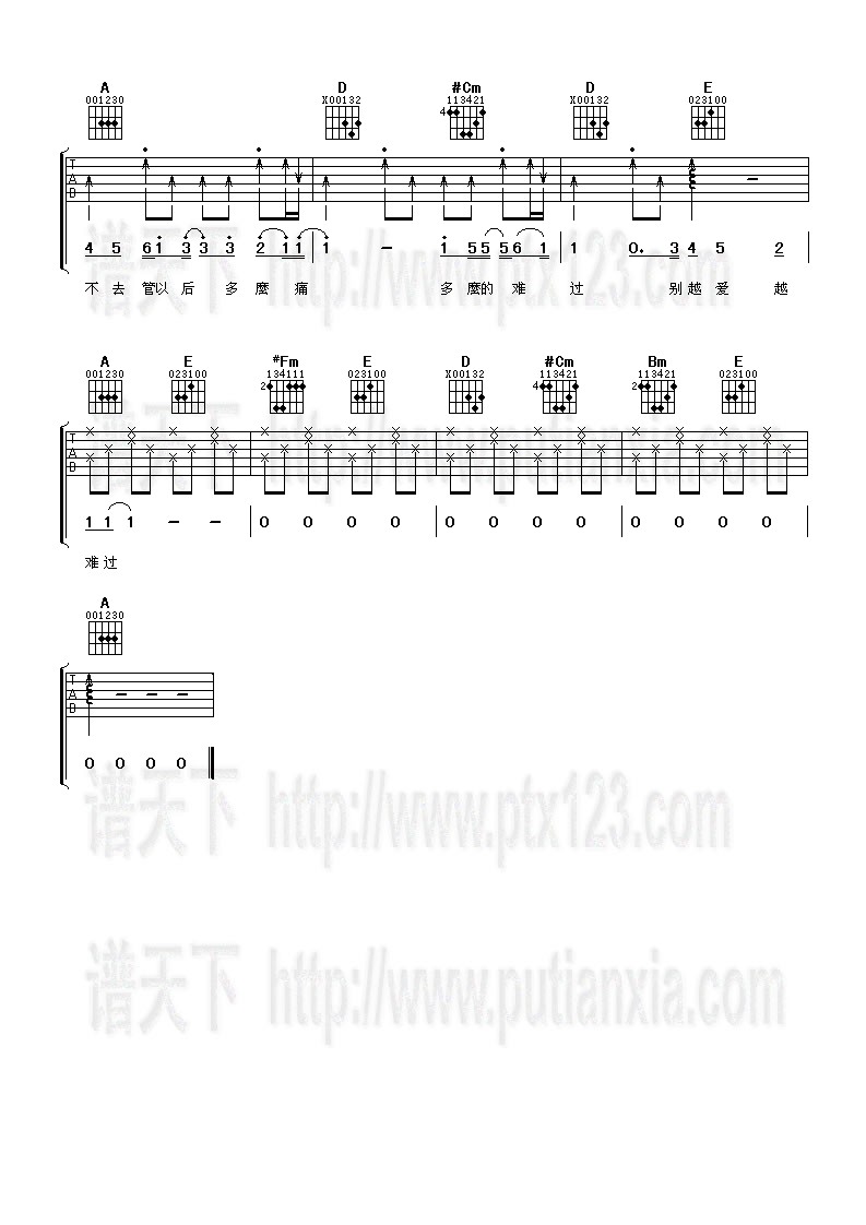 越爱越难过吉他谱