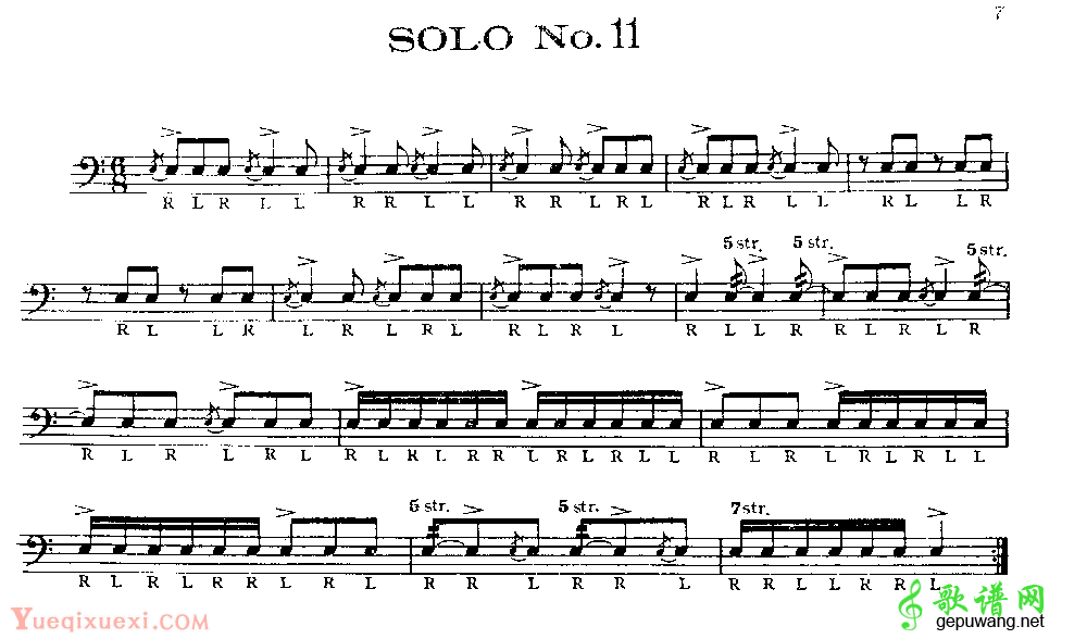 美国军鼓150条精华SOLO系列之《SOLO No.11》