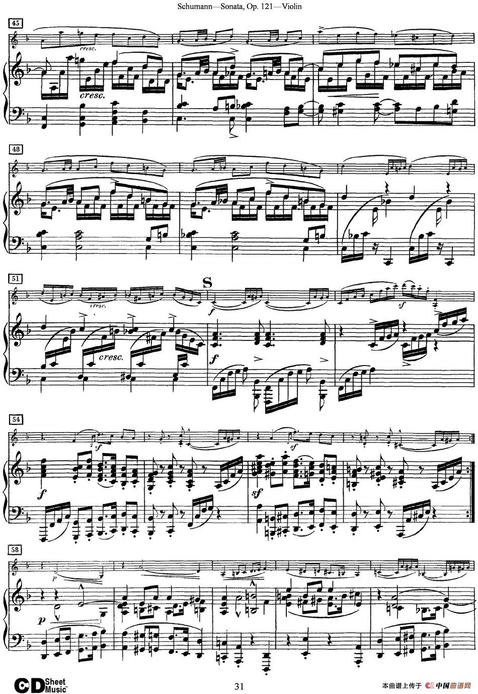 Violin Sonata Op.121（小提琴+钢琴伴奏）