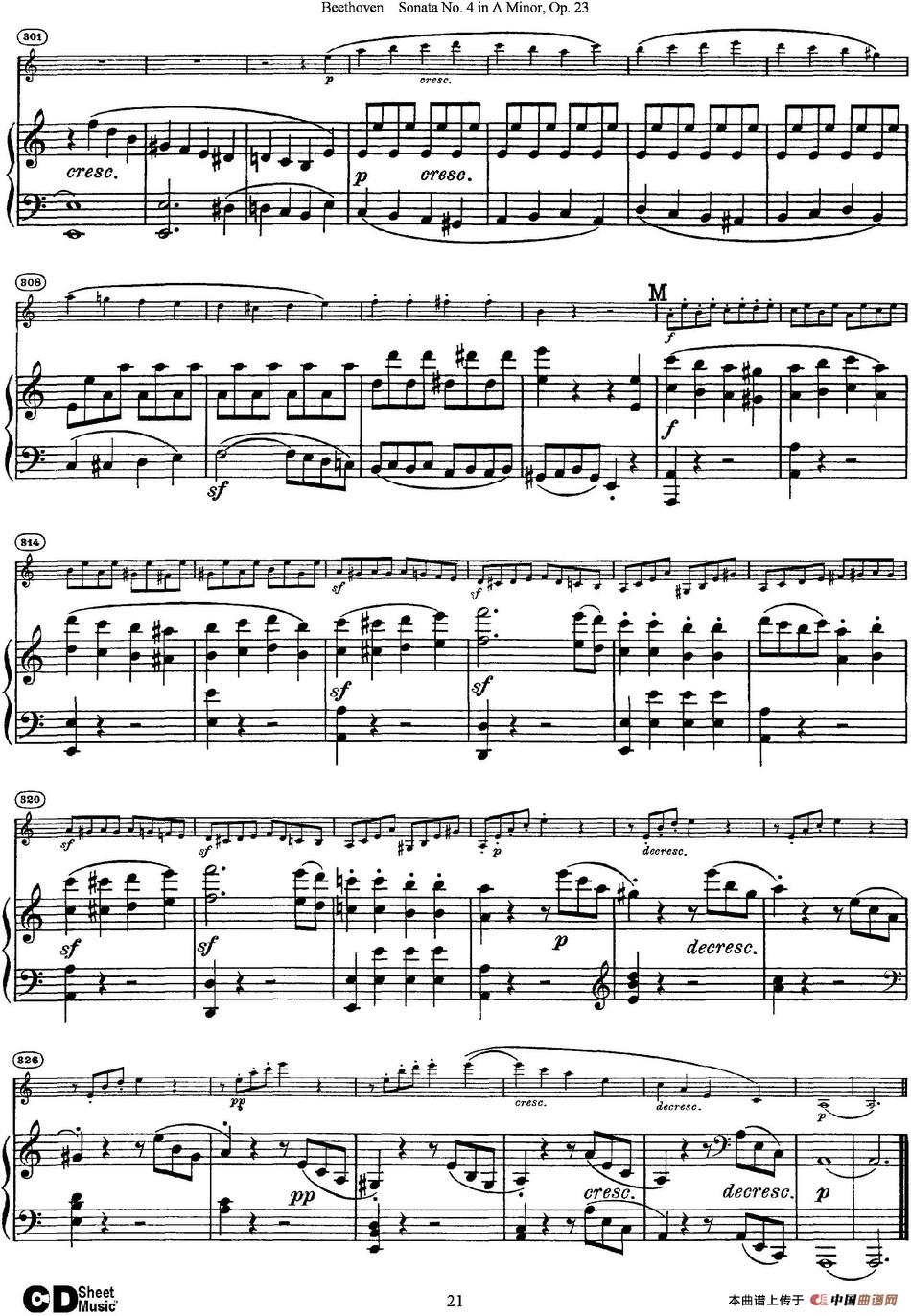 Violin Sonata No.4 in A Minor Op.23（小提琴+钢琴伴奏）