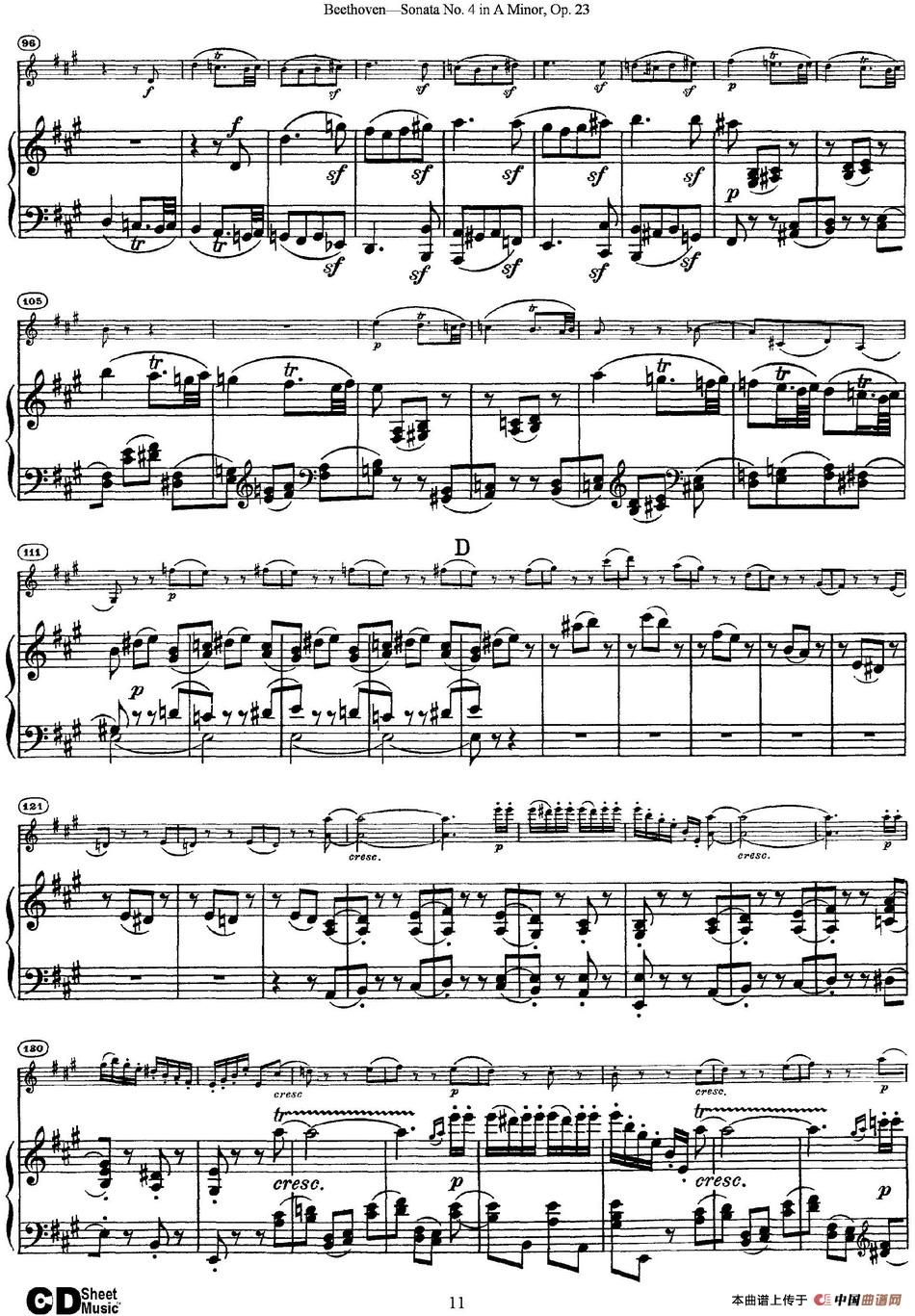 Violin Sonata No.4 in A Minor Op.23（小提琴+钢琴伴奏）