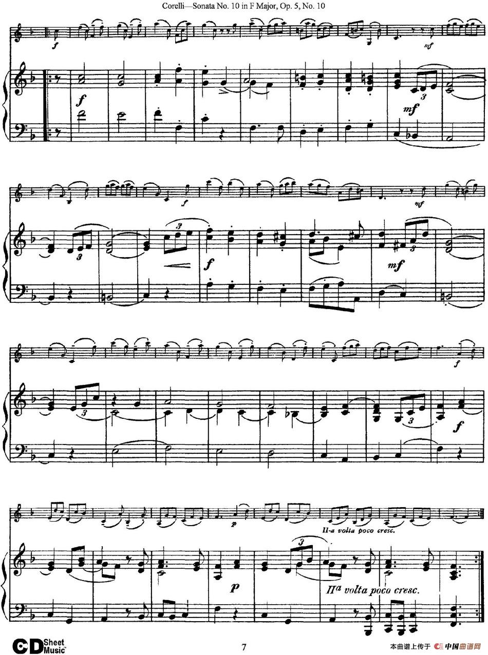 Sonata No.10 in F Major Op.5 No.10（小提琴+钢琴伴奏）