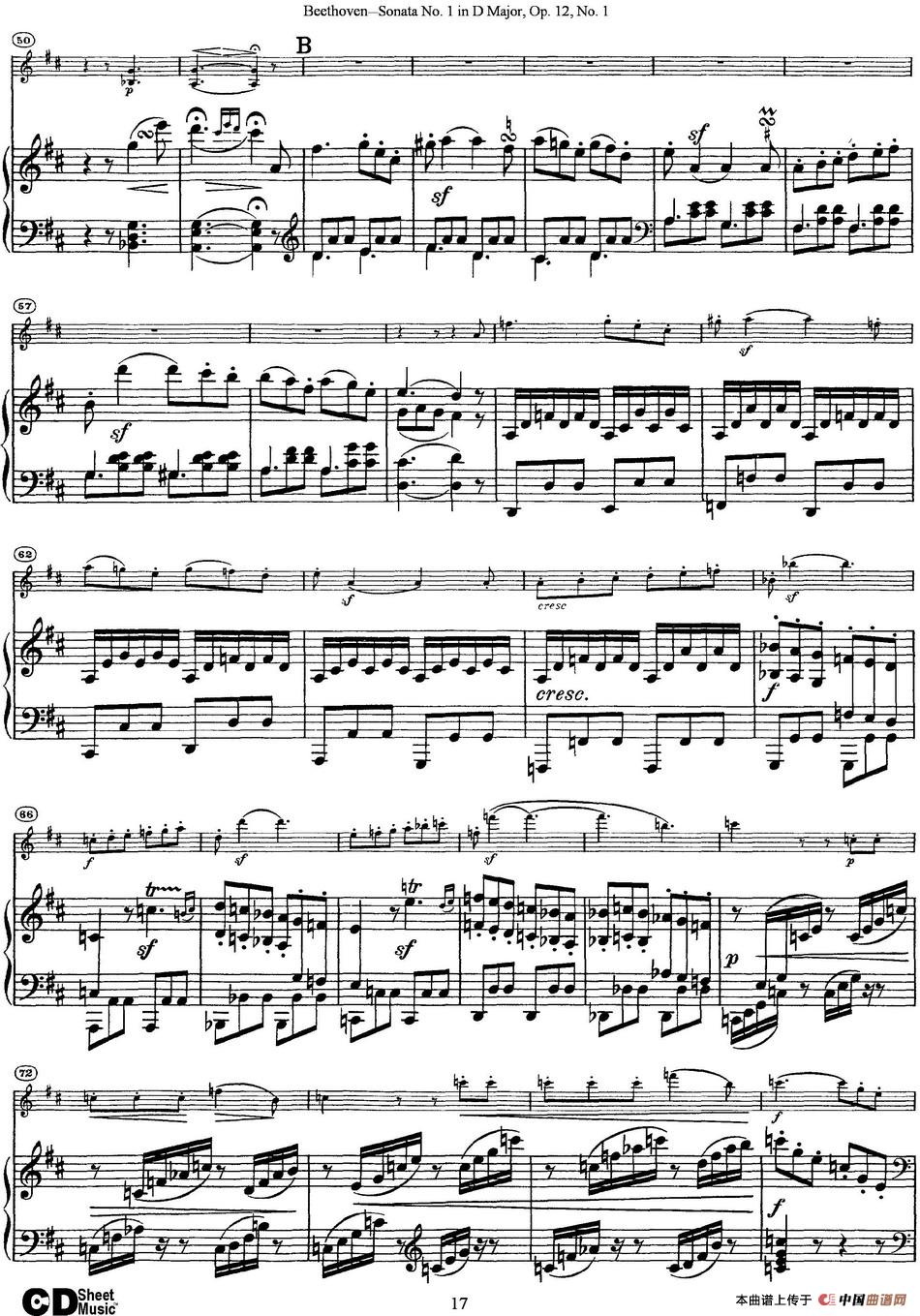 Violin Sonata No.1 in D Major Op.12 No.1（小提琴+钢琴伴奏