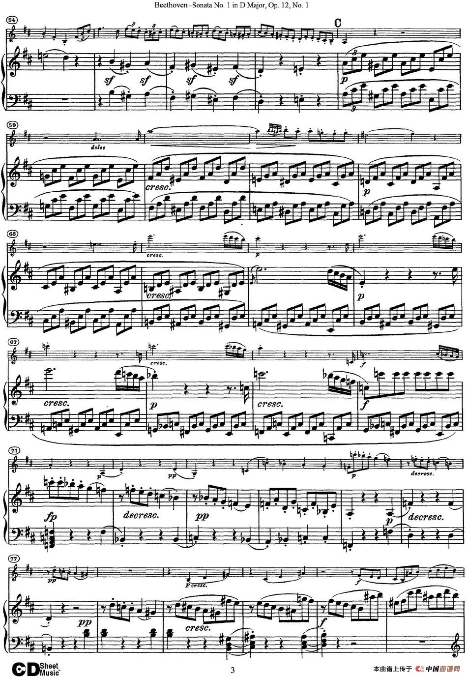 Violin Sonata No.1 in D Major Op.12 No.1（小提琴+钢琴伴奏