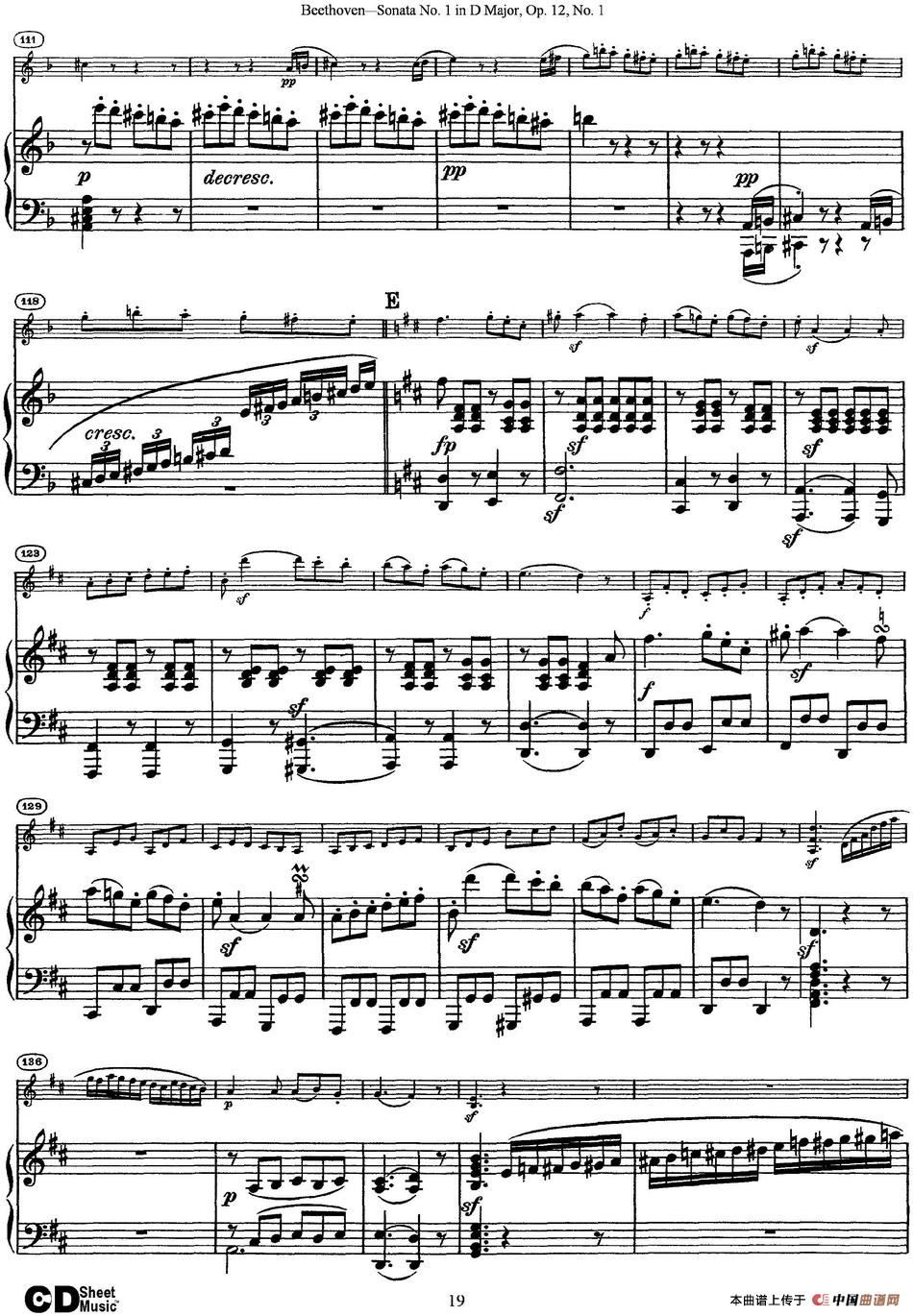 Violin Sonata No.1 in D Major Op.12 No.1（小提琴+钢琴伴奏