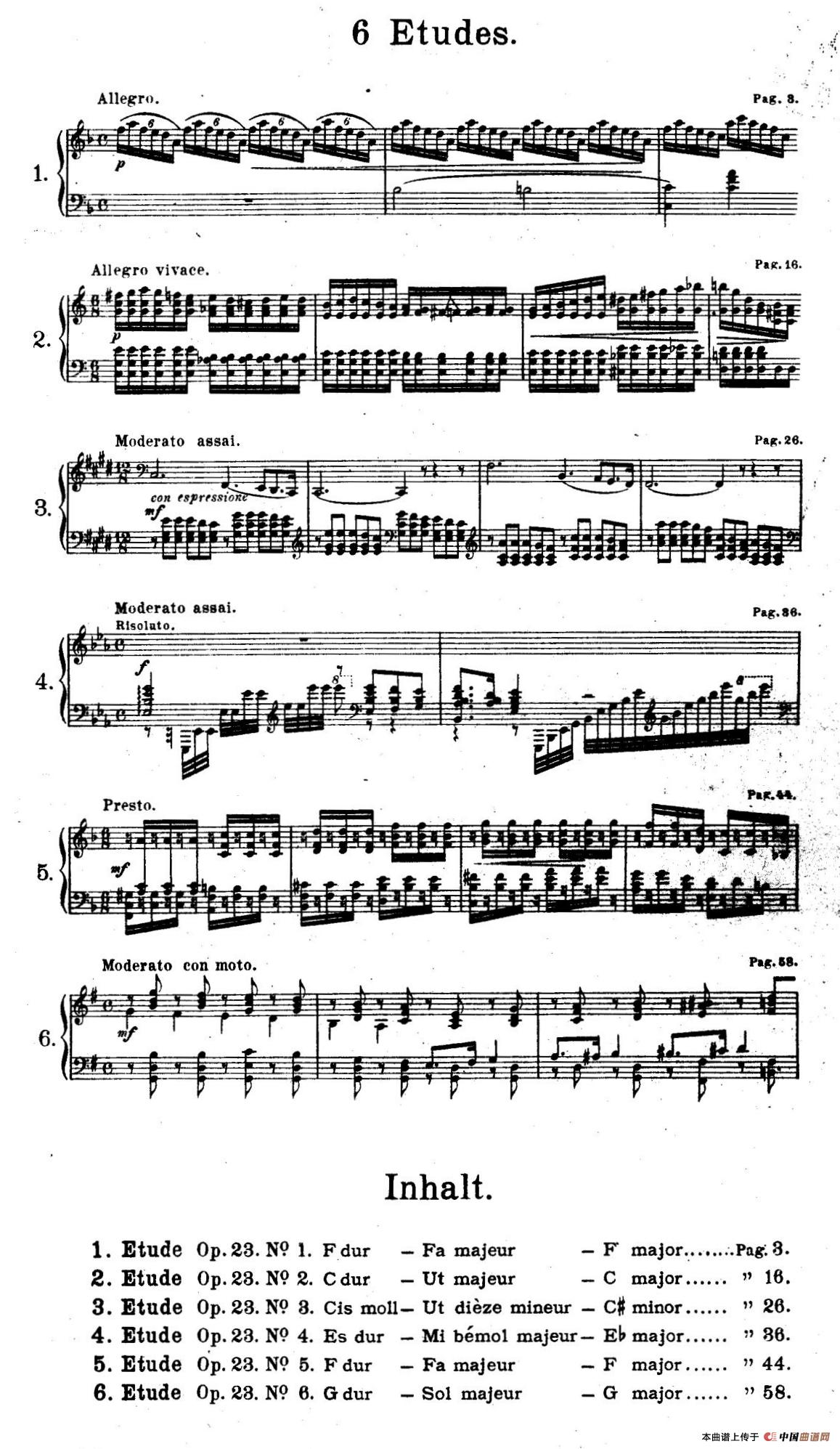 Six Etudes Op.23（6首练习曲·Ⅳ）