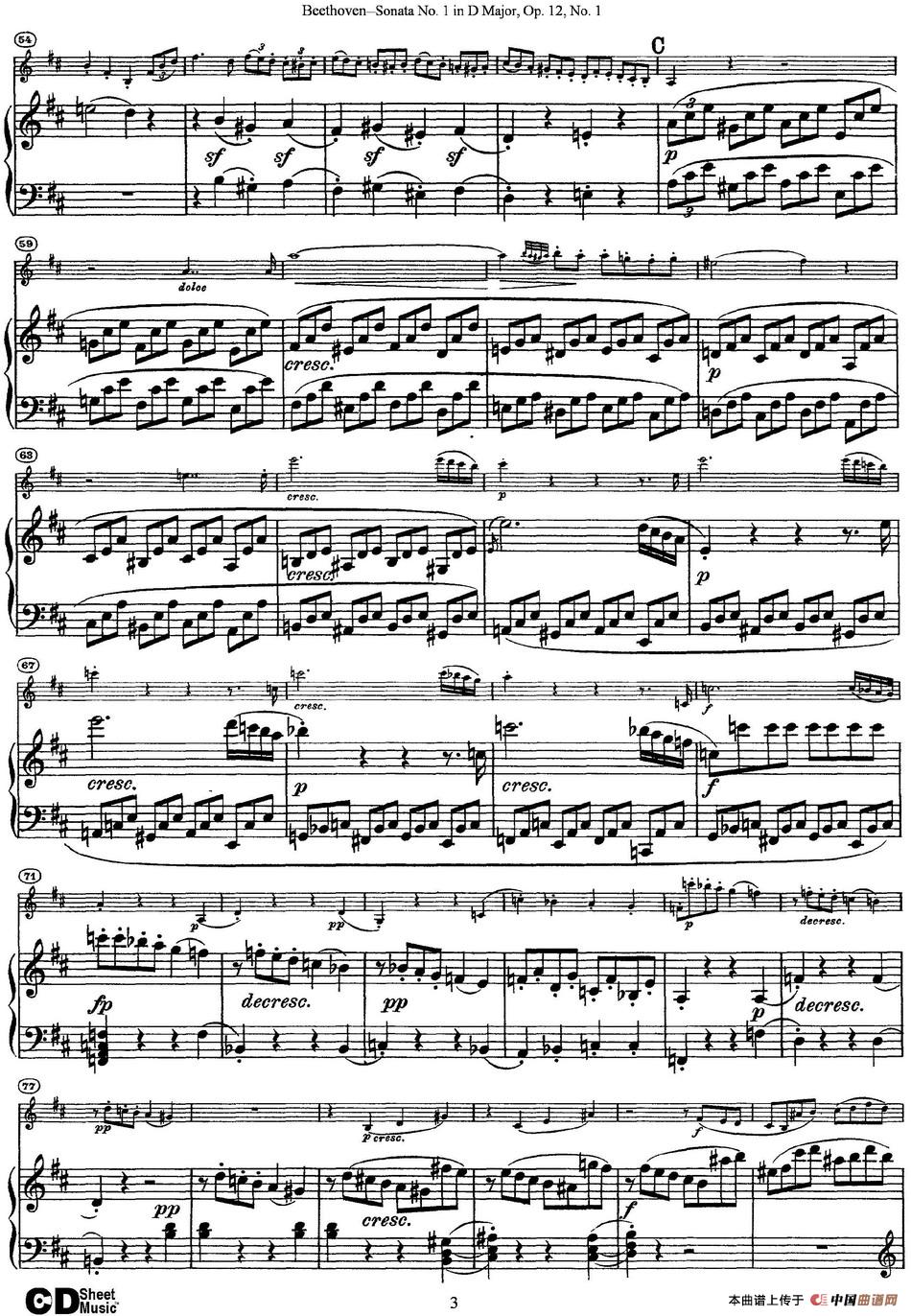 Violin Sonata No.1 in D Major Op.12 No.1（小提琴+钢琴伴奏